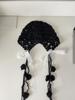 Sombrero de Teja con Lazo de Encaje Tejido a Mano Estilo Coreano Ins para Mujer, Verano, Hueco, Transpirable, Borla, Gorro de Lana Tejido