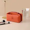 Li Teng Nova Bolsa de Maquiagem de Lona com Letra H Grande Capacidade Bolsa de Higiene Pessoal Portátil Simples Organizador de Viagem para Skincare