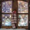 Decoraciones Azules Festivas de Papá Noel Bolsas de Regalo Pegatinas Electrostáticas para Puertas de Vidrio Campanas para Ventanas de Gabinete Copos de Nieve Felices