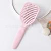 Pente de Costelas Macaron para Modelar, Topo Cranial Alto, Escova de Cabelo Grande Curva Alisadora, Pente de Massagem Doméstico Feminino, Massagem Fofa em Forma de Arco