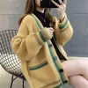 Nuevo abrigo suéter de punto casual holgado estilo coreano para otoño e invierno, cárdigan de punto versátil y moderno para mujer