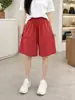 Pantalones Cortos de Algodón y Lino para Mujer en Verano, Pantalones Casuales de Pierna Ancha Sueltos de Cintura Alta para Mujer, Pantalones de Lino, Pantalones Versátiles de Pierna Recta de Cinco Puntos Fábrica