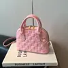 Bolsa Tote Texturizada da Moda com Concha para Mulheres Bolsa Xadrez Embossada 2026 Nova Bolsa Simples Casual de Ombro Transversal
