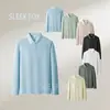 Camiseta de Manga Larga para Hombre Otoño Invierno Nueva Camisa Polo con Cuello Camisa Versátil Estilo Coreano Top Tendencia Casual de Negocios Camisa Base