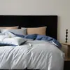 Conjunto de Roupa de Cama de Quatro Peças 50S Dupla Face com Bloqueio de Cor em Cetim com Lençol de Elástico, Conjunto de Múltiplas Peças Nantong Home Textile