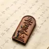 Talla en Madera de Azufaifo Golpeada por un Rayo de Tai Shang Lao Jun Montando un Toro Verde con los Cinco Mandamientos del Trueno, Amuleto de Paz Doble Cara Finamente Tallado con Cuerda para Entrega