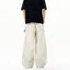 Lenço Quadrado Destacável Estilo Hip-Hop Americano Moderno Design de Nicho Casual Versátil Afunilado Jeans para Homens