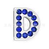 Letras de diamante azul zafiro de 8 mm letras de aleación de pedrería correa DIY con cuentas collar para mascotas tobillera accesorios de joyería