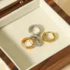 Pendientes de aro geométricos de acero inoxidable chapado en oro de 18 quilates, diseño simple europeo y americano, de moda, combinan con todo, para mujer, al por mayor