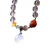 Pulsera de Ágata Gris Natural Flor de Loto, Pulsera de Calcedonia Hecha a Mano para Mujer, Regalo para Mejor Amiga, Disponible para Dropshipping