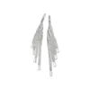 Pendientes de Borla Completamente Diamantados Transfronterizos Europeos y Americanos de Aguja de Plata, Pendientes de Lujo Ligero de Gama Alta, Diseño de Nicho, Accesorios para Orejas de Moda y Elegantes