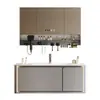 Yida Puede Personalizar Paneles de Puerta Pintados de Roble Gris Hierro Gabinete de Baño Gabinete con Lavabo de Mano para Baño Juego de Gabinetes de Baño