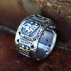 Anillo mantra de seis caracteres plateado anillo mantra daming de seis caracteres para hombre versión ancha anillo de plata cruda estilo nacional anillo retro