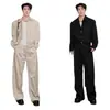 Otoño Nicho Nuevo de Moda para Hombre Retro de Gama Alta Chaqueta con Solapa Versátil Holgada Traje de Pantalón Scimitar