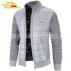 Nuevo Suéter de Moda Versátil Ajustado con Cuello Alto para Hombre Otoño Invierno Cárdigan Polar Tejido Grueso Logo Personalizable