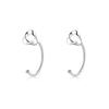 Ruye pendientes de amor de plata de ley 999 pendientes pendientes elevados pendientes pendientes de mujer plata temperamento pendientes simples semicírculo venta al por mayor