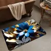 Alfombra de Baño Floral 3D de Lujo Ligero con Toque de Alta Gama, Felpudo Decorativo para el Hogar Antideslizante, Alfombrilla Absorbente para Pies de Baño