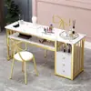 Mesa de manicure moderna, mesa de manicure dupla econômica, mesa de maquiagem, conjunto de mesa e cadeira para salão de manicure de luxo leve estilo japonês, estação de manicure