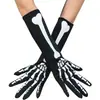 Luvas de Caveira Europeias e Americanas para Halloween Luvas Longas de Garra de Terror Acessórios para o Festival dos Fantasmas Luvas de Esqueleto Luvas de Halloween