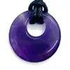 Colgante de piedra natural amatista 27 mm agujero lateral 10 mm forma redonda ágata roja cierre de seguridad colgante accesorios para joyería DIY