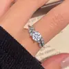Anillo de Flor de Laurel con Circonita de Nuevo Estilo para Mujer, Fresco y Dulce, Versátil, Elegante, de Gama Alta, Anillo Abierto Ajustable al por Mayor