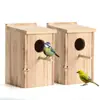 Nido de Pájaro de Madera Impermeable para Exteriores, Casa de Madera Colgante de Madera Maciza para Jardín Exterior, Caja de Cría de Madera Maciza para Pájaros Loro en Balcón de Jardín