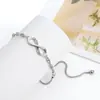Pulseira de diamante ajustável com laço, moda quente transfronteiriça, joias simples em forma de 8 para mulheres, atacado