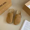 Zapatillas de Casa Francesas Retro para Mujer Cómodas Nueva Moda Otoño para Exteriores Perezosas Versátiles de Fondo Plano Zapatos Birkenstock