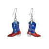 Pendientes de Gancho para Oreja con Bandera del Día de la Independencia de EE. UU. Accesorios Creativos para la Oreja de Vacaciones Joyería de Fiesta Celebración de Estrellas Pendientes Transfronterizos