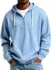 Chaqueta con capucha de peso pesado de manga larga para hombre, europea y americana, transfronteriza, color liso, holgada, moderna, ropa deportiva para hombre, sudadera casual para hombre