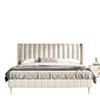 Envío Gratis Moderno Simple Lujo Ligero Cama de Cuero Dormitorio Principal Hogar Estilo Crema Cuero de Vaca Teclas de Piano Cama Doble Queen