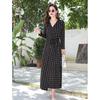 Vestido Vintage para la Hora del Té al Estilo Francés, Vestido Estampado Slim-Fit para Mujer, Vestido Envolvente Pg Dvf, Nuevo para Otoño y Primavera 2025