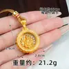 Nuevo Collar Estilo Chino Vietnamita Chapado en Oro Incrustado de Diamantes Dios Amarillo de la Riqueza, Colgante Brújula Vajra Tendencia Nacional, Fabricante de Joyería Retro