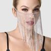 Máscara transfronteriza de nueva étnica con perlas y diamantes de imitación, moda europea y americana, máscara de cadena con borlas para mujer
