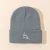 Chapéu de Tricô Dinossauro Multicolorido Infantil Outono Inverno Chapéu Gorro Quente Infantil para Exterior Chapéu Pulôver Infantil