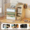 Prateleira de Armazenamento para Classificação de Assuntos Porta-livros de Mesa Estante em Camadas Porta-arquivos de Mesa para Estudante Prateleira de Armazenamento de Livros Uso Doméstico
