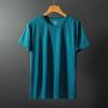 Camiseta Lisa de Color para Hombre Verano Llana Seda de Hielo Secado Rápido Manga Corta Malla Elástica Cuello Redondo Estilo Delgado Camiseta 1005