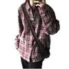 Camisa Xadrez de Manga Longa 2026 para Homens, Casual Versátil Estilosa Estilo Japonês e de Hong Kong Corte Solto Juventude Estudantil Marca Tendência Jaqueta