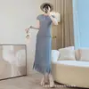 Nuevo Conjunto de Dos Piezas de Top Casual Plisado de Manga Corta con Borlas y Falda de Miyake Traje de Dos Piezas de Moda para Mujer Ropa para Mujer que Adelgaza