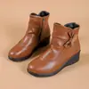 Botines para Mujer 2026 Invierno Nuevos Botines de Moda para Mamás, Tacón de Cuña, Versátiles, Cómodos, Tacón Medio, Antideslizantes, Botines de Algodón para Personas de Mediana Edad y Mayores