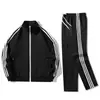 26 estilos de trajes deportivos casuales de manga larga para parejas de primavera y otoño para hombres y mujeres, uniformes de equipo de running y fitness de tres rayas