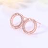 Pendientes redondos huecos de estilo minimalista de Cao Shi, pendientes de circonita en forma de O, sencillos y creativos, para mujeres y niñas.