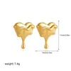 Pendientes de corazón cruzado Europa y Estados Unidos combinación de colores oro y plata joyería para orejas de estilo mecánico de lujo ligero de alta gama con forma de corazón de amor