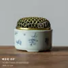 (Oferta especial) Tetera de Estilo Antiguo Tianqing Ru Kiln con Esmalte Craquelado y Tapa de Tres Piezas, Taza Maestra de Cerámica Azul y Blanca Taza de Degustación