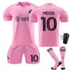 Conjunto de camiseta de visitante de Miami n.° 10 Messi de la Major League Soccer, uniforme de equipo para niños, talla 23-24