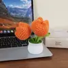 Planta de tulipán mullida de hilo tejido transfronterizo en maceta flor artificial planta de escritorio de oficina regalo para el Día del Maestro