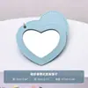 Espejo de Belleza Plegable de Cuero PU, Espejo Portátil con Forma de Corazón, Logo Personalizable, Espejo de Maquillaje para Estudiantes, Espejo de Recuerdo