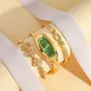 Nuevo Reloj de Cuarzo para Mujer Moda Cara Verde Rectangular con Diamantes Correa de Acero Pulsera con Gemas y Diamantes