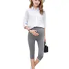 Em estoque calças cropped para grávidas com design de ícone de gatinho, calças finas de verão para grávidas com cintura alta e suporte para a barriga, calças básicas estilo coreano