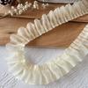 Acessórios de renda amarela feitos à mão DIY saia decorativa bainha acessórios de roupas plissado babados largura